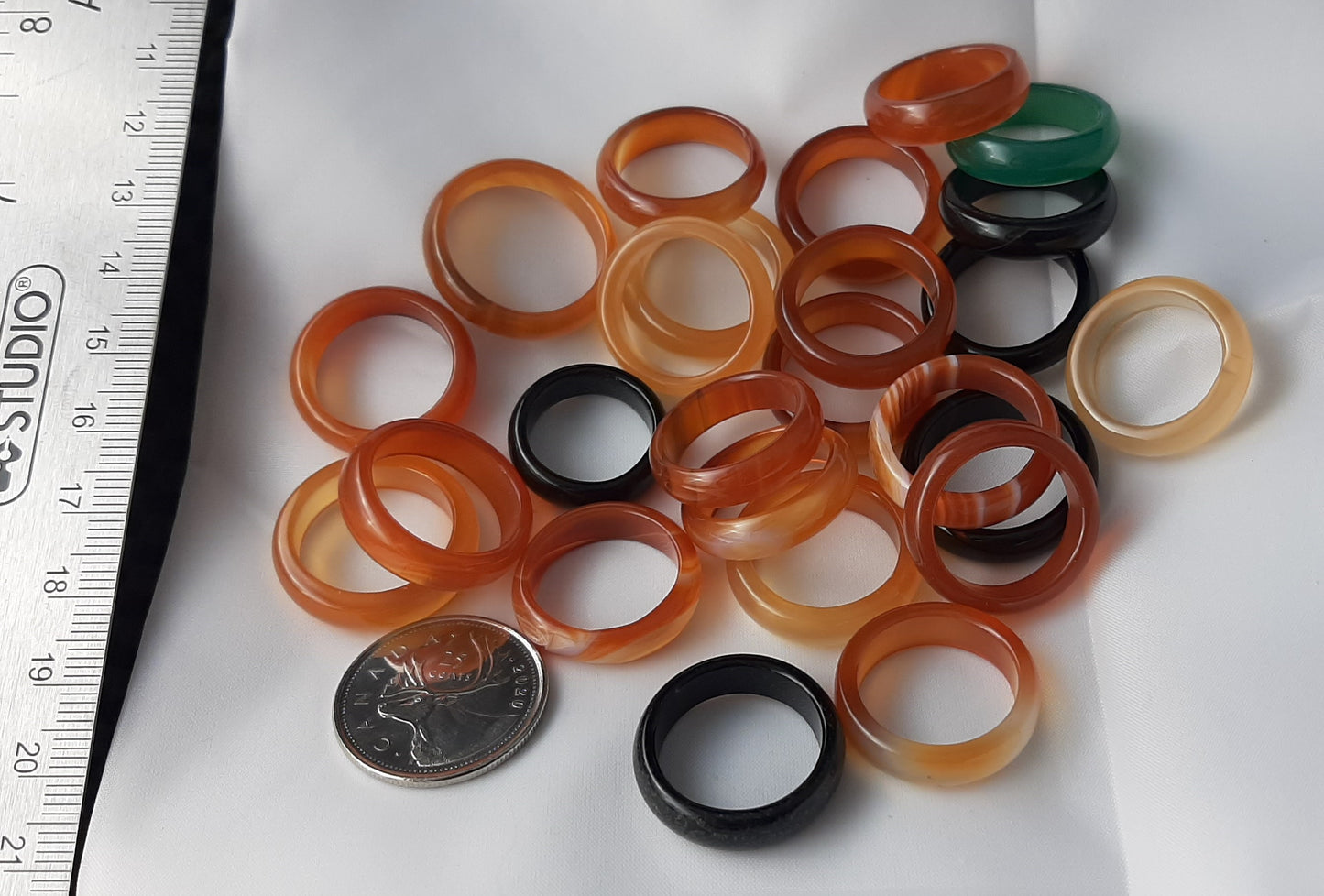 Agate Band Rings, Size 6-10, 25pk