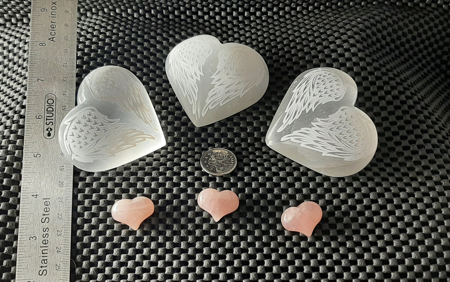 Selenite Heart Palm, 8cm, Wing