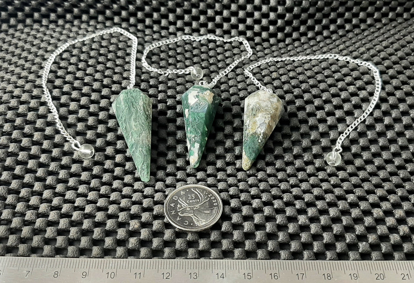 Pendulum, Facet Point, Moss Agate