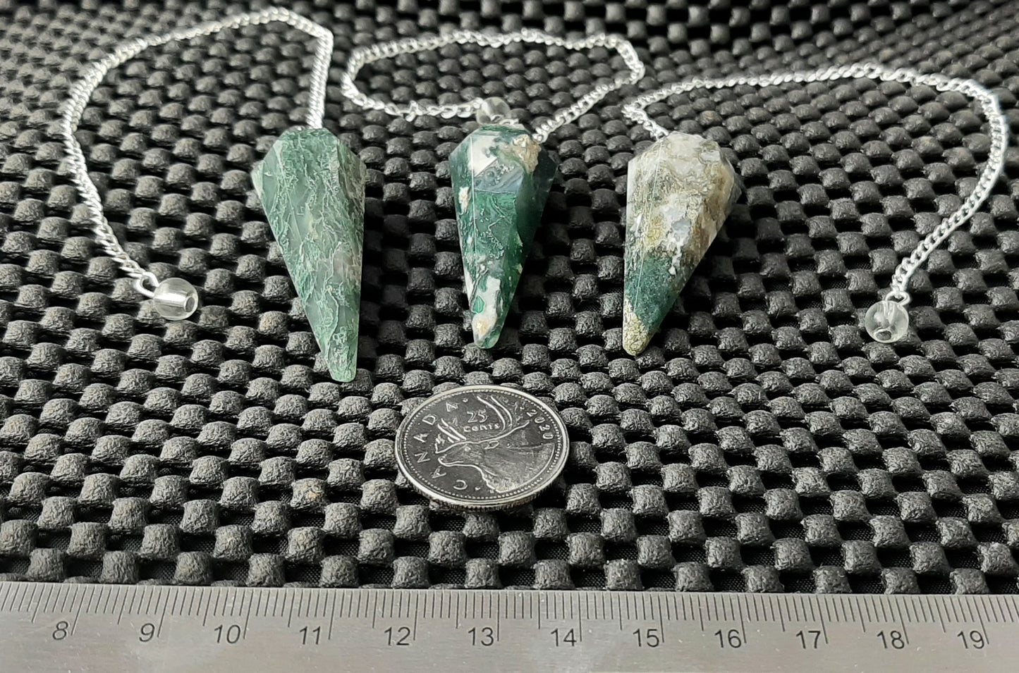 Pendulum, Facet Point, Moss Agate