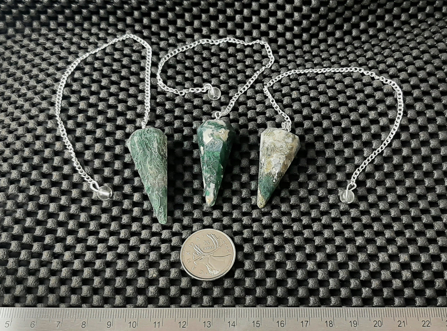 Pendulum, Facet Point, Moss Agate