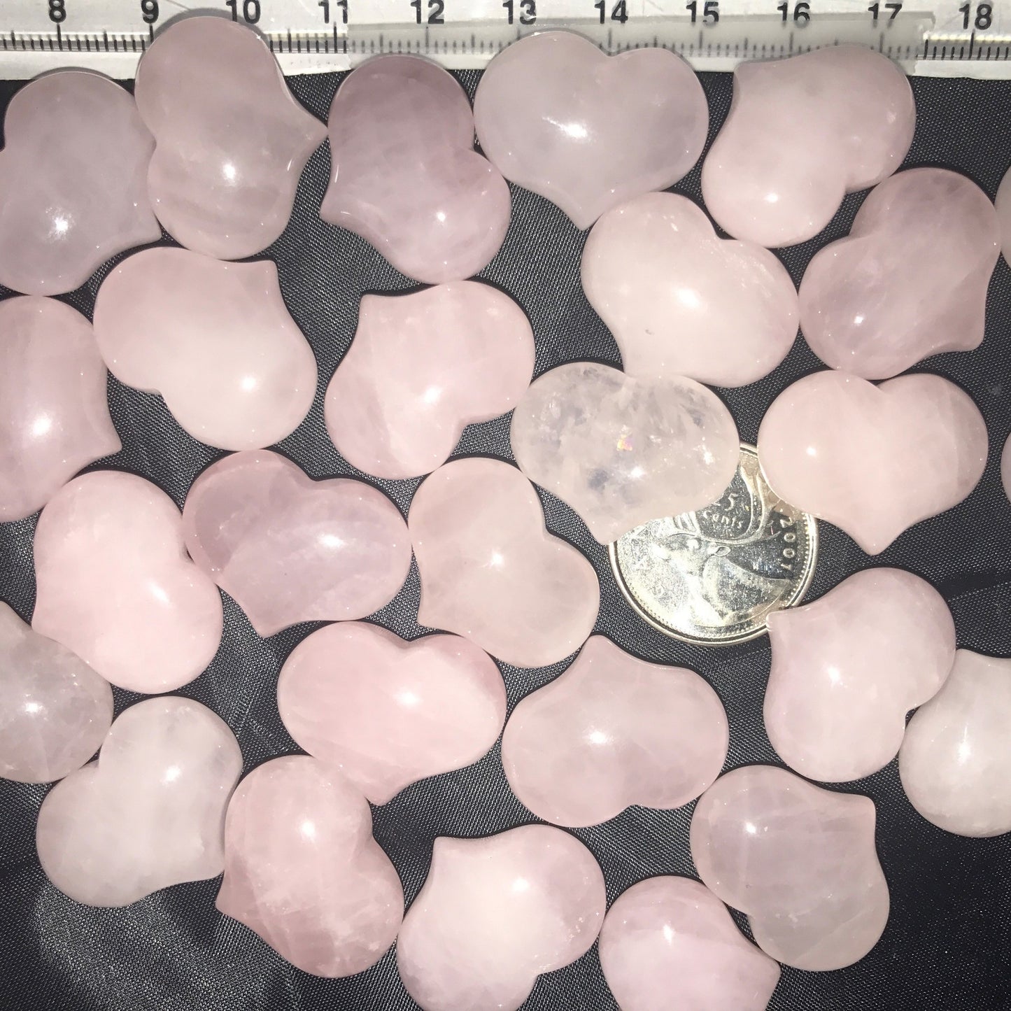 Puff Heart, Assorted Stones 25mm RETAIL