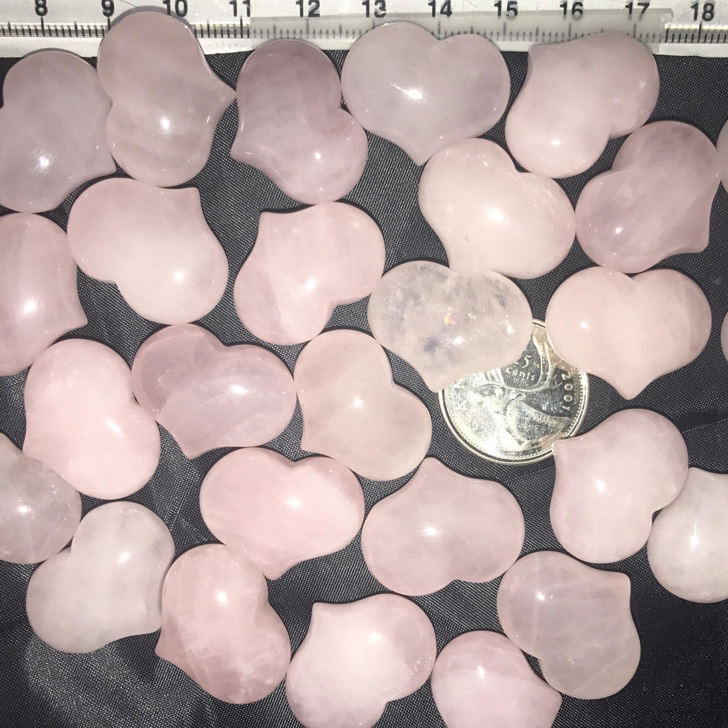 Puff Heart, Assorted Stones 25mm RETAIL