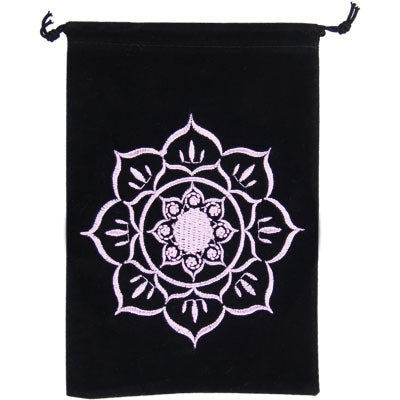 Velvet Bag Embroidered Lotus, 5" x 7"