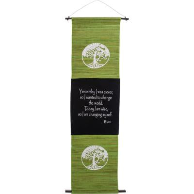 Banner, Green Sea Grass Tree of Life, 18" x 51"