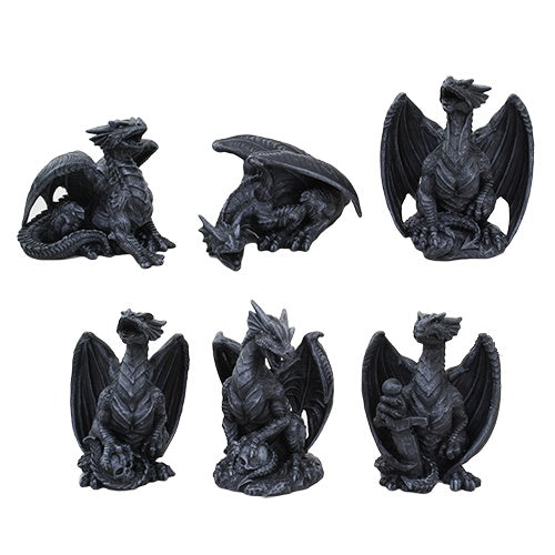 Medium Dragons Black 4" Various Poses 10311