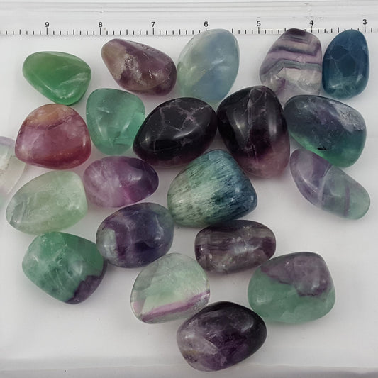 Fluorite Tumble by 500g, Small ~ 20mm - 25mm