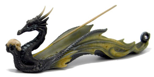 Burner, Incense, Stick, Dragon (Flat/Yellow/Grey) Holding an egg