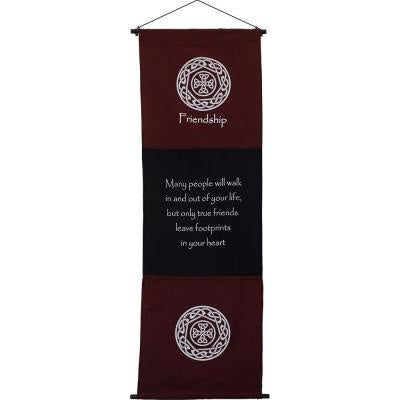 Banner, Red Maroon Friendship, 15.5" x 48"