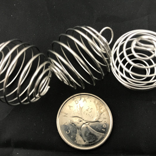 Large Silver Plated Coil Cage 29mm x 24mm
