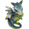 Figurine, Dragon, Watching Baby Tail Curled Green 5.25"
