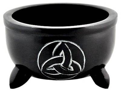 Burner, Incense, Cone/Resin/Smudge, Soapstone Bowl with Triquetra