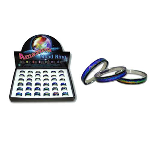 Mood Ring Amazing Swirls Design, Assorted Sizes, Box Set 36pc