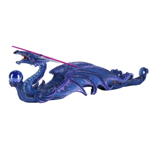 Burner, Incense, Stick, Purple with Blue Dragon