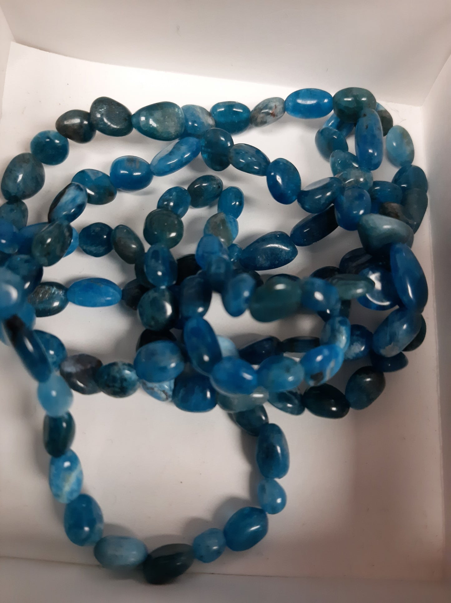 Blue Apatite Tumble Bracelet, Small, 6mm - 8mm WS