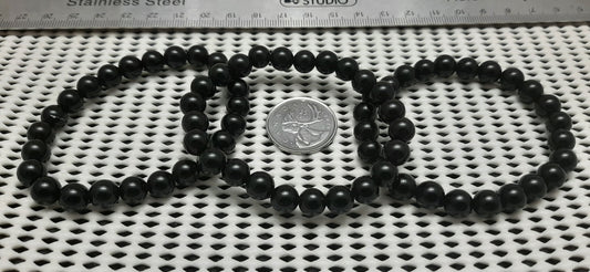 Black Obsidian Round Bracelet, 8mm WS
