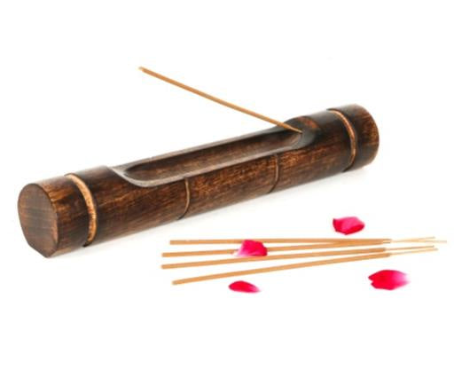Burner, Wood, Stick Incense, Bamboo Ashcatcher