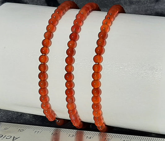 Carnelian Round Bracelet, 4mm WS