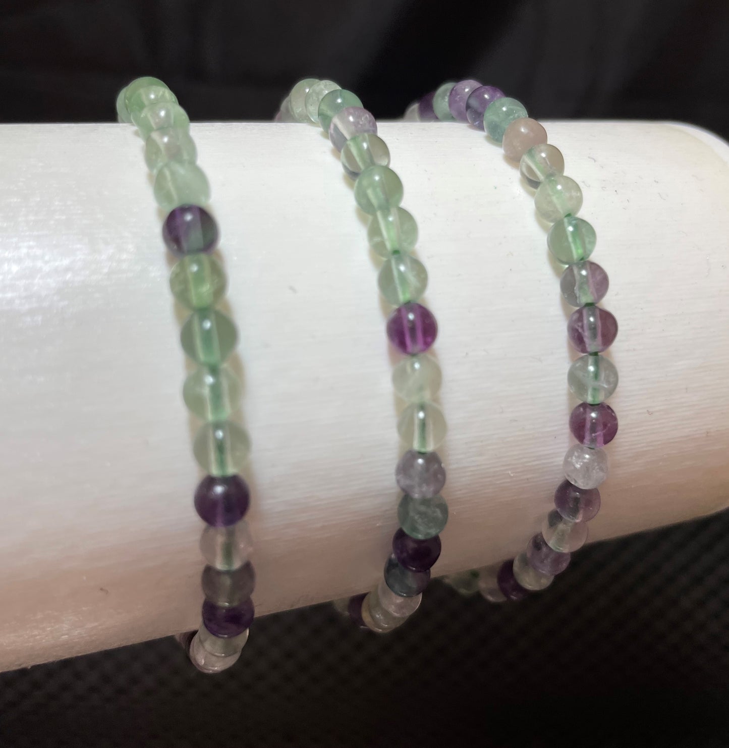 Rainbow Fluorite Round Bracelet, 4mm WS