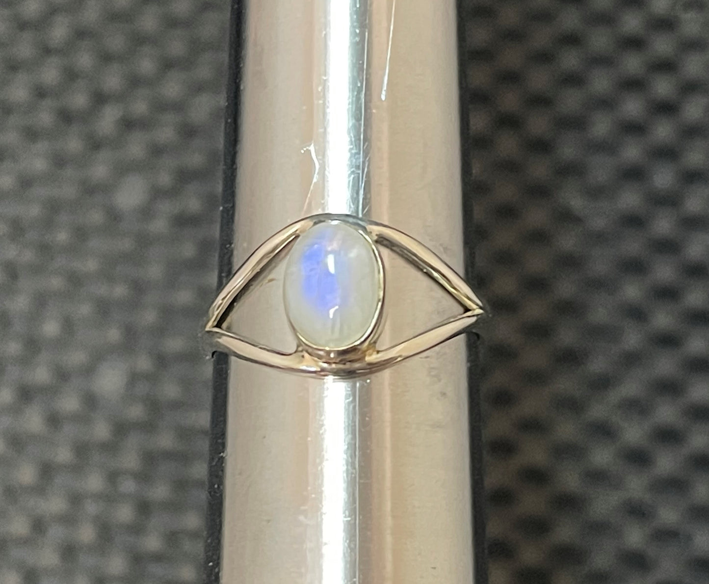 6*8mm Oval Stone, Sterling Silver Ring with Split Band