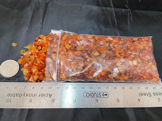 Carnelian Tumble Chips by 250g, 3mm - 5mm