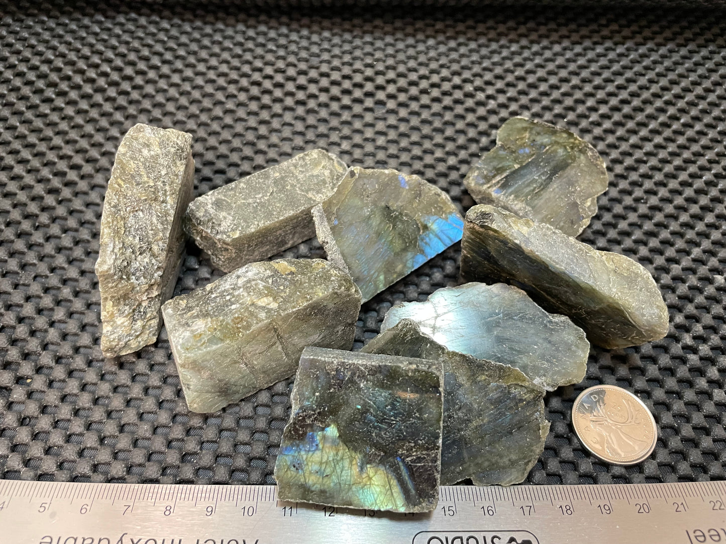 Labradorite One Side Polished Pebbles by KG, 3cm - 5cm