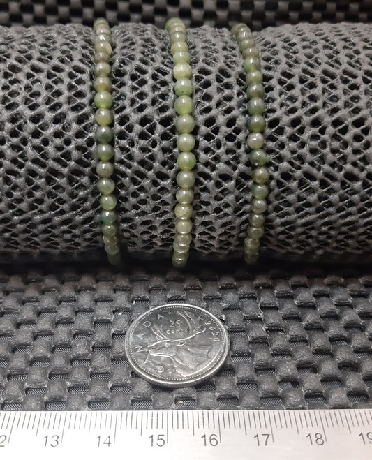 Jade (Nephrite) Round Bracelet, 3-4mm WS
