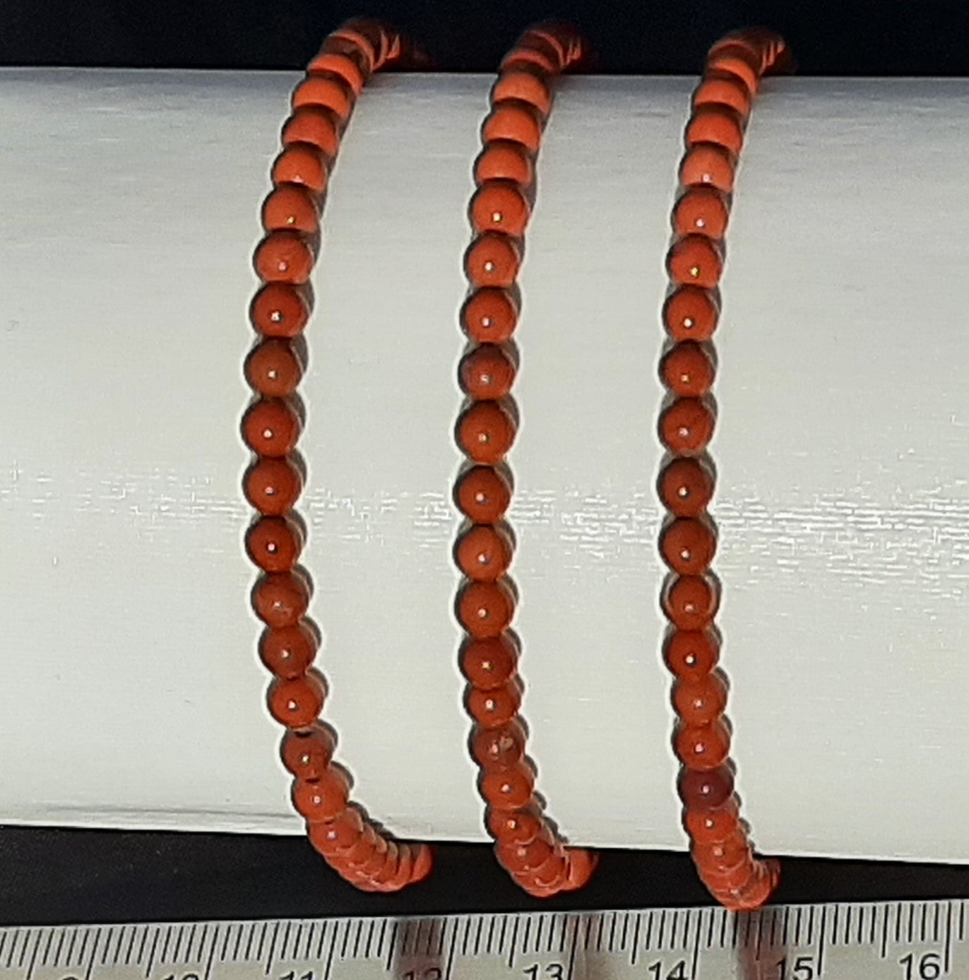 Red Jasper Round Bracelet, 4mm WS