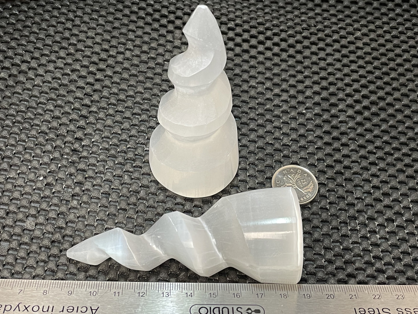 Tower, Selenite Spiral, 10cm WS