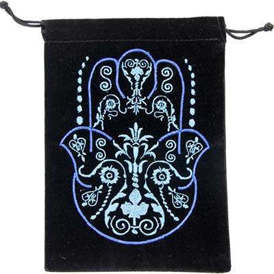 Velvet Bag Embroidered Fatima Hand, 5" x 7"