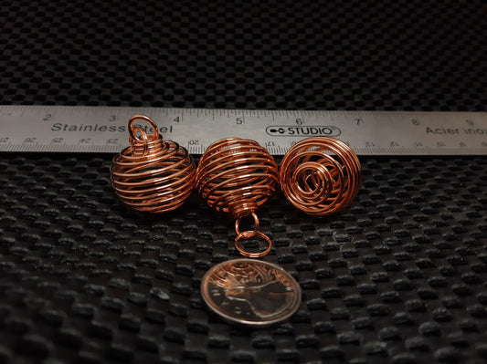 Large Copper Plated Coil Cage 29mm x 24mm, 20pk