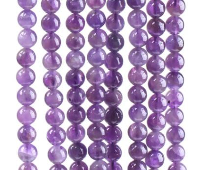 Amethyst String Beads, 15inch Length, 8mm