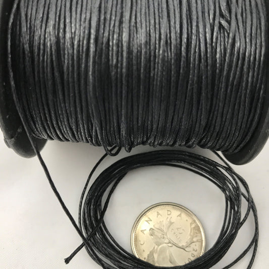 Waxed Cotton Cord 1mm, 100m Roll