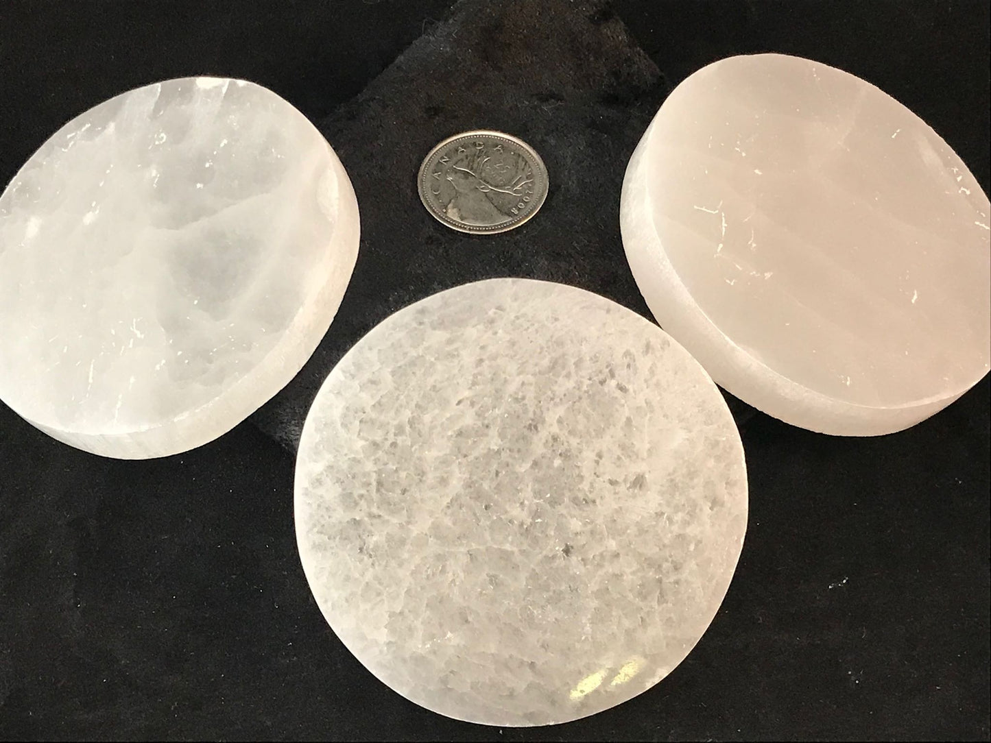 Selenite Charge Plate, 8cm, Circle, Plain RETAIL