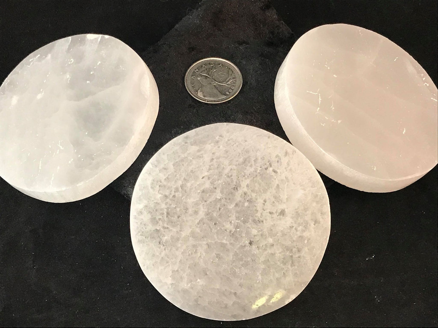 Selenite Charge Plate, 8cm, Circle, Plain WS