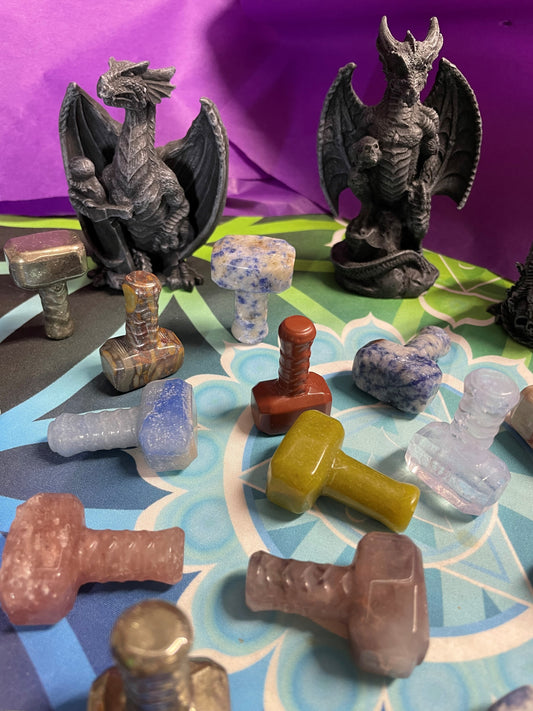 Figurine, Stone Molnar, Thor's Hammer Various Stones
