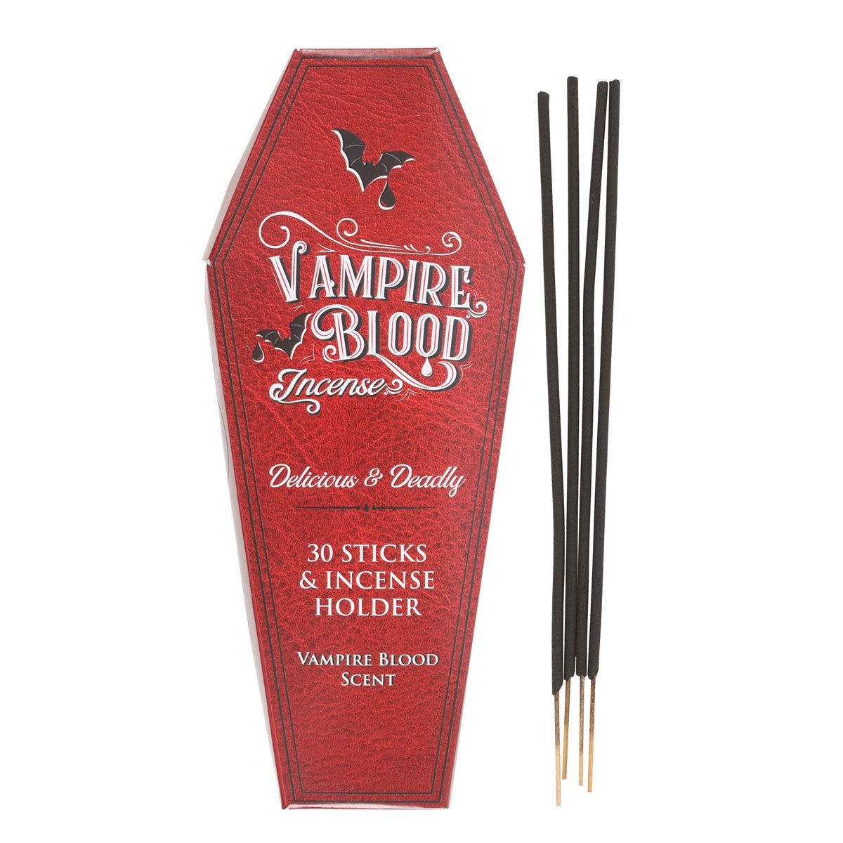 Vampire Blood Coffin Box, 30 Sticks, Wood Holder