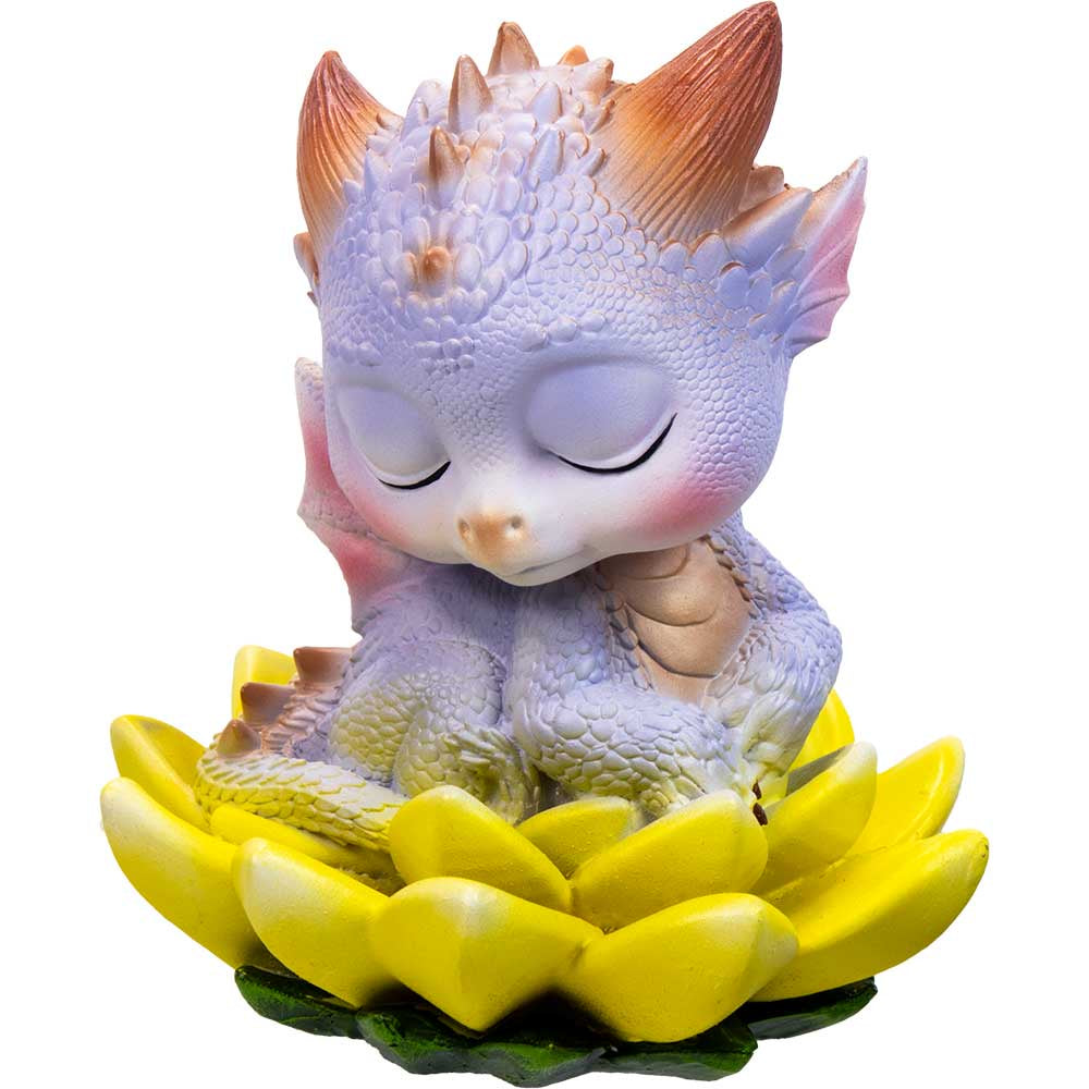 Sleeping Yellow Dragon Baby Resin Mythical Figurine