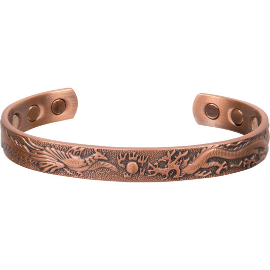 Magnetic  Copper Phoenix & Dragon Bracelet