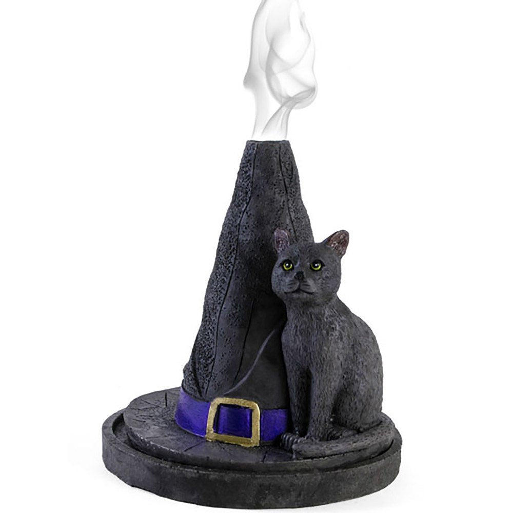 Burner, Incense Resin Witch's Hat with Cat
