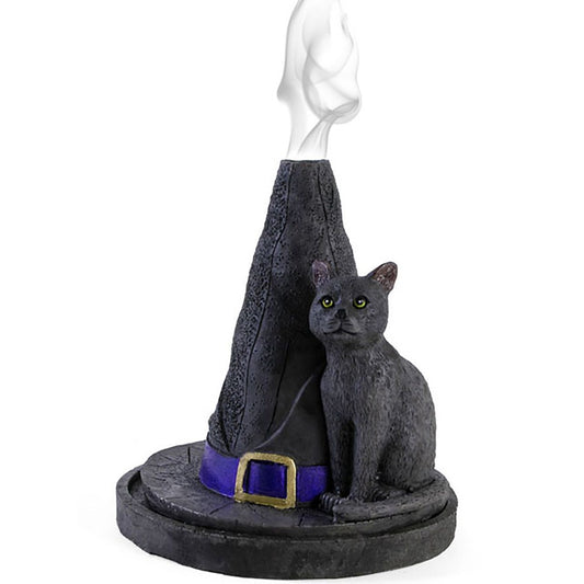 Burner, Incense Resin Witch's Hat with Cat