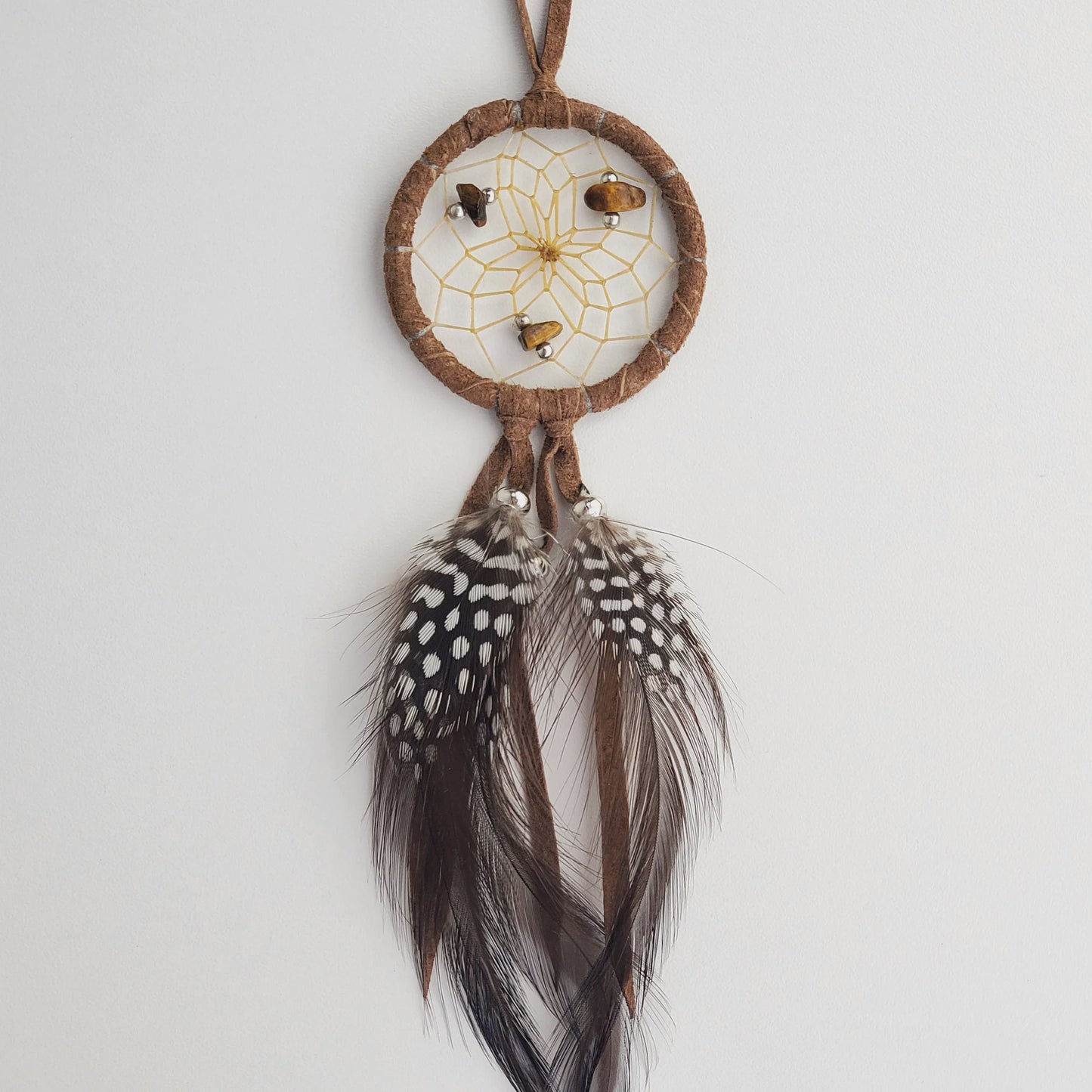 Dreamcatcher, 2" Brown with Semi Precious Stones