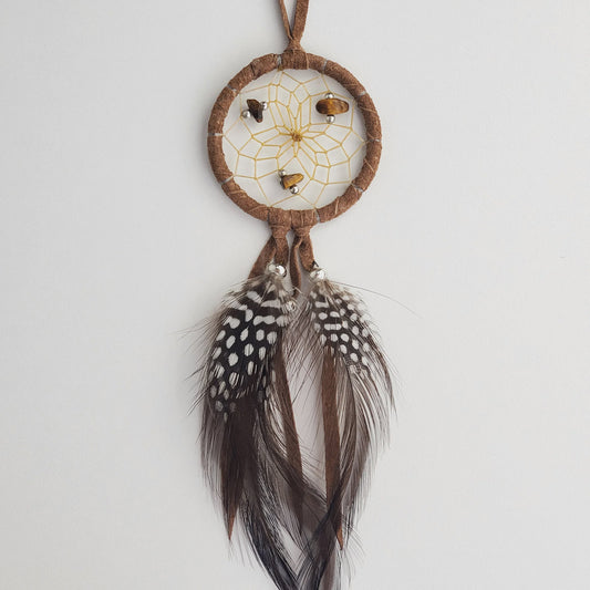 Dreamcatcher, 2" Brown with Semi Precious Stones