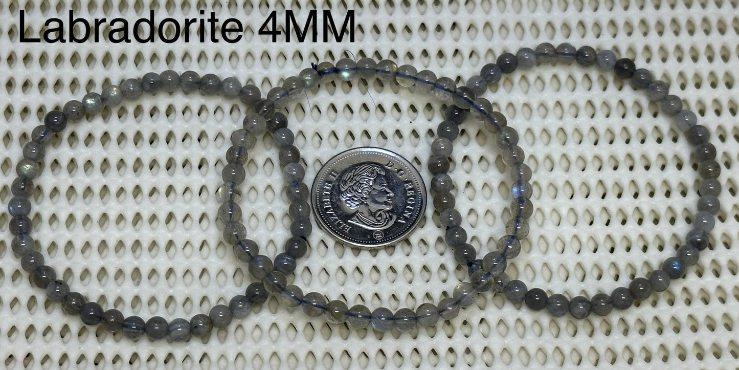 Labradorite Round Bracelet, 4mm WS