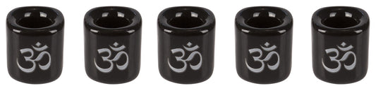 Candle Holder, Ritual, Black with Silver OM