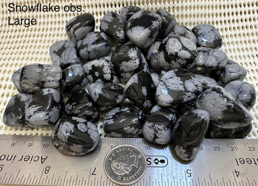 Snowflake Obsidian Tumble by 500g, Lrg. 25mm - 30mm