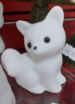 Figurine, Fox, White Jade