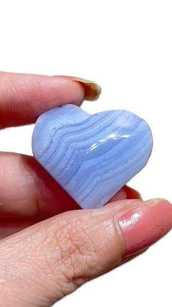 Blue Lace Agate Heart, by Weight