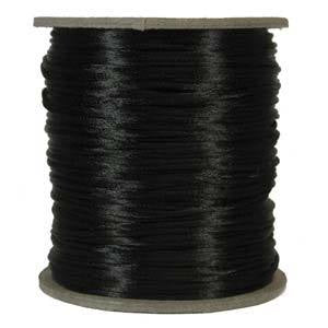 2mm Rattail Black Cord 1m Length