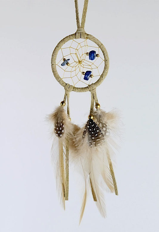 Dreamcatcher, 2" Tan with Semi Precious Stones